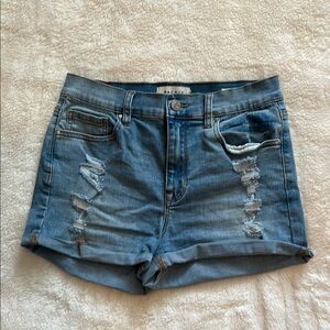 PacSun The Shortie Blue Distressed Jean Shorts Cut-Off Style